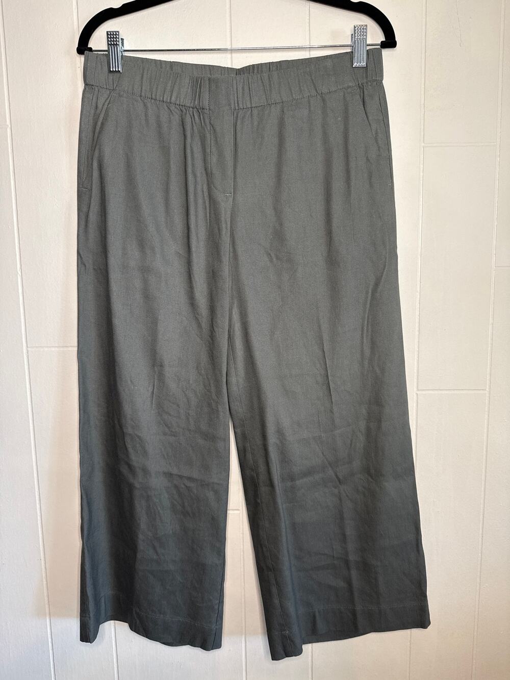 J. Jill linen blend olive green cropped pants small petite